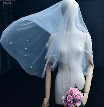 パールウェディングベール100cm 結婚式 ミディアム - おしゃれ花嫁様ブライダルアクセサリーの通販bijou holic千葉店舗パールウェディングベール100cm 結婚式 ミディアム