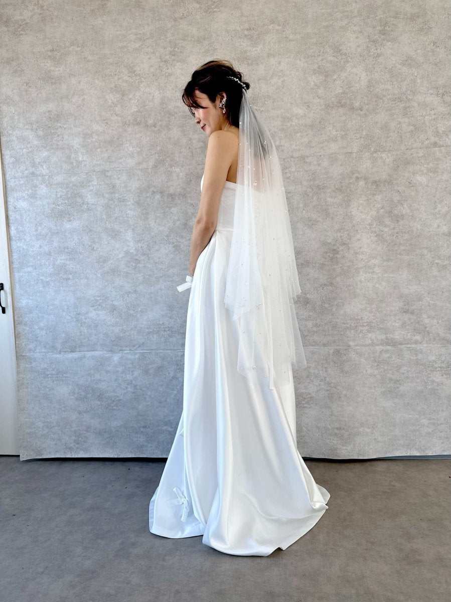 パールウェディングベール100cm 結婚式 ミディアム - おしゃれ花嫁様ブライダルアクセサリーの通販bijou holic千葉店舗パールウェディングベール100cm 結婚式 ミディアム