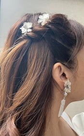 シルバーフラワーピン5本 ブライダルヘッドピース - おしゃれ花嫁様ブライダルアクセサリーの通販bijou holic千葉店舗シルバーフラワーピン5本 ブライダルヘッドピース