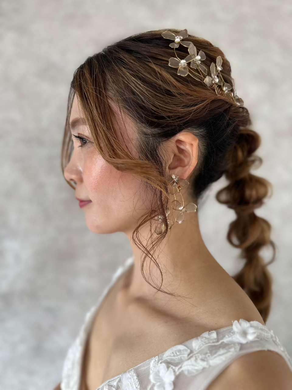 アメリカンミニフラワーヘッドアクセサリー 和装ヘアにも ブライダルアクセサリー(金属アレルギー対応)の通販bijou holic