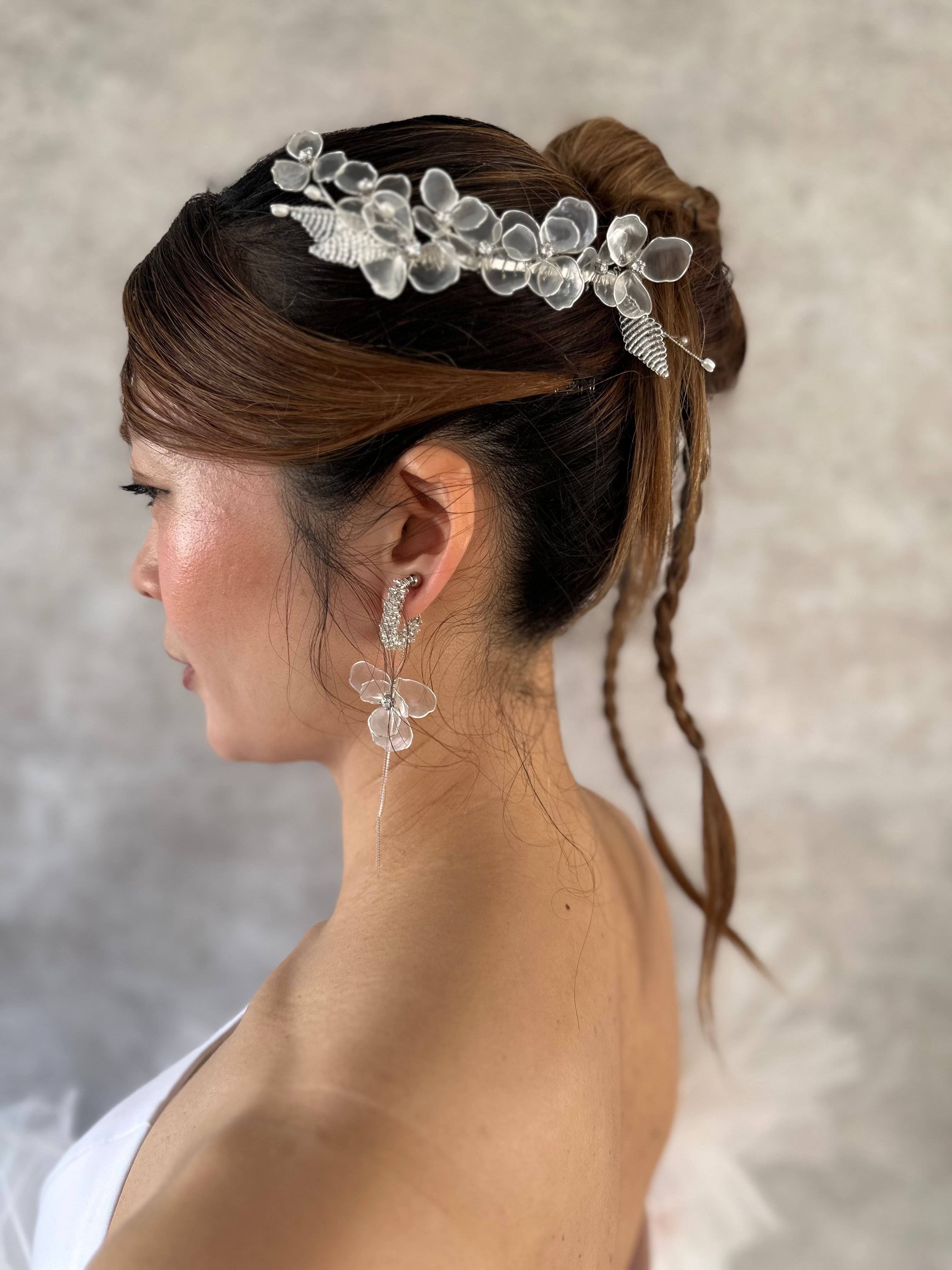 クリアアメリカンフラワーコーム ウェディングヘアアクセサリー - おしゃれ花嫁様ブライダルアクセサリーの通販bijou holic千葉店舗クリアアメリカンフラワーコーム ウェディングヘアアクセサリー