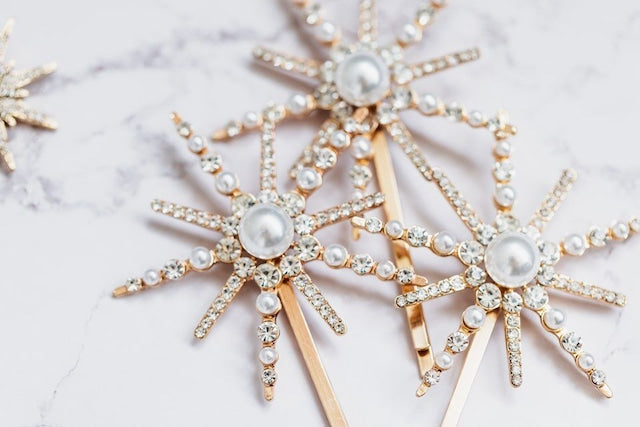 ビック スパークルピン 3本セット オシャレ花嫁様金属アレルギー対応ブライダルアクセサリーbijou holic
