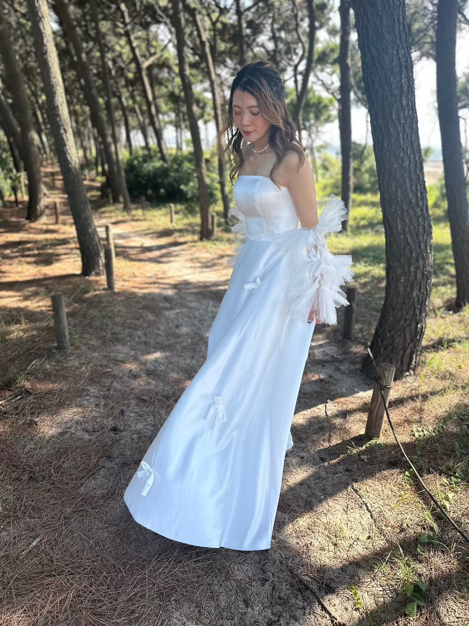 リボンウェディングドレス 結婚式 前撮り 二次会(購入) オシャレ花嫁様金属アレルギー対応ブライダルアクセサリーbijou holic