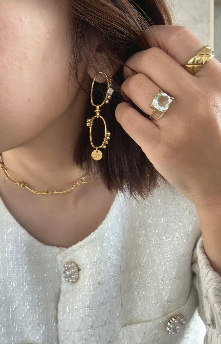 オーバルチェーンピアス&イヤリング ステンレス 大人アクセサリー - おしゃれ花嫁様ブライダルアクセサリーの通販bijou holic千葉店舗オーバルチェーンピアス&イヤリング ステンレス 大人アクセサリー
