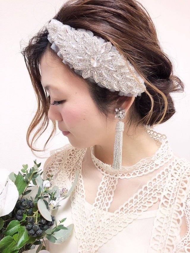 ビジュークローバーシルバービーズタッセルピアス&イヤリング - おしゃれ花嫁様ブライダルアクセサリーの通販bijou holic千葉店舗ビジュークローバーシルバービーズタッセルピアス&イヤリング