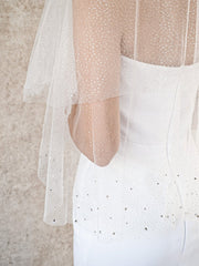 グリッタービジューウェディングベール 結婚式 ショート - おしゃれ花嫁様ブライダルアクセサリーの通販bijou holic千葉店舗グリッタービジューウェディングベール 結婚式 ショート