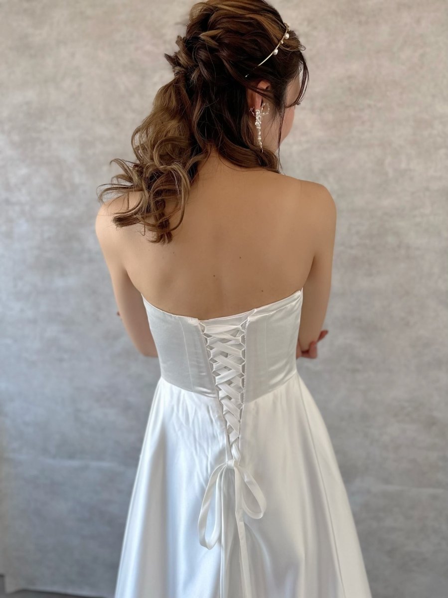 リボンウェディングドレス 結婚式 前撮り 二次会(購入) - おしゃれ花嫁様ブライダルアクセサリーの通販bijou holic千葉店舗リボンウェディングドレス 結婚式 前撮り 二次会(購入)