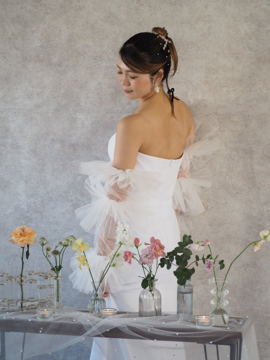 ホワイトフラワーコットンパールピアス&イヤリング 白花 ホワイトフラワー - おしゃれ花嫁様ブライダルアクセサリーの通販bijou holic千葉店舗ホワイトフラワーコットンパールピアス&イヤリング 白花 ホワイトフラワー