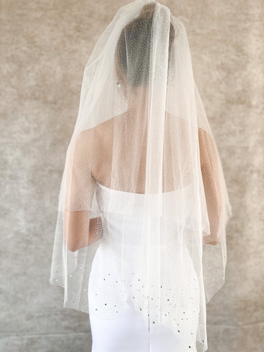 グリッタービジューウェディングベール 結婚式 ショート - おしゃれ花嫁様ブライダルアクセサリーの通販bijou holic千葉店舗グリッタービジューウェディングベール 結婚式 ショート
