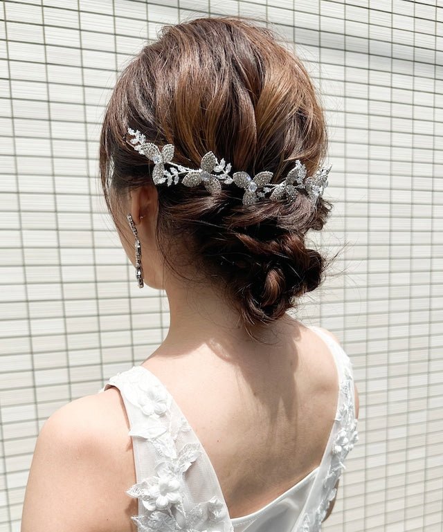 ビジューフラワーブライダルヘッドアクセサリー ヘッドドレス - おしゃれ花嫁様ブライダルアクセサリーの通販bijou holic千葉店舗ビジューフラワーブライダルヘッドアクセサリー ヘッドドレス