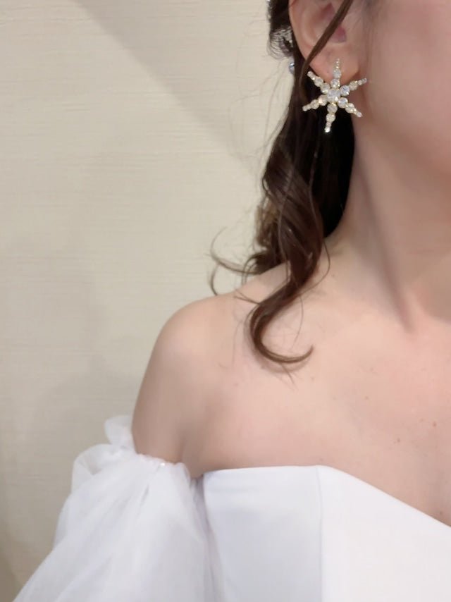 ステラ ビジューピアス&イヤリング - おしゃれ花嫁様ブライダルアクセサリーの通販bijou holic千葉店舗ステラ ビジューピアス&イヤリング