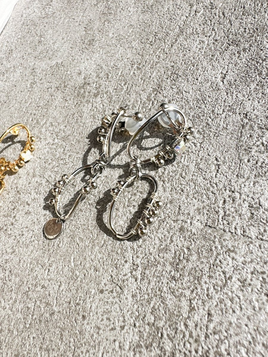 オーバルチェーンピアス&イヤリング ステンレス 大人アクセサリー - おしゃれ花嫁様ブライダルアクセサリーの通販bijou holic千葉店舗オーバルチェーンピアス&イヤリング ステンレス 大人アクセサリー