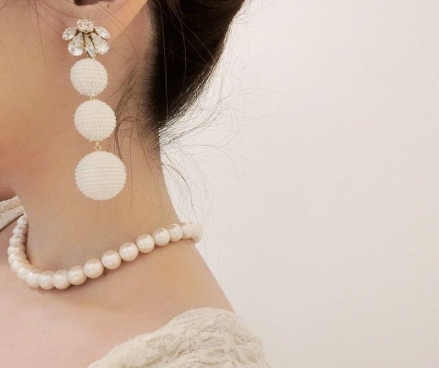 【ゼクシィ掲載】ビジューボンボンピアス&イヤリング - おしゃれ花嫁様ブライダルアクセサリーの通販bijou holic千葉店舗【ゼクシィ掲載】ビジューボンボンピアス&イヤリング