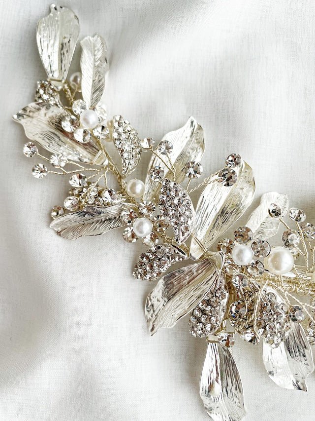 ロングリーフヘッドドレス 葉ヘッドアクセサリー - おしゃれ花嫁様ブライダルアクセサリーの通販bijou holic千葉店舗ロングリーフヘッドドレス 葉ヘッドアクセサリー