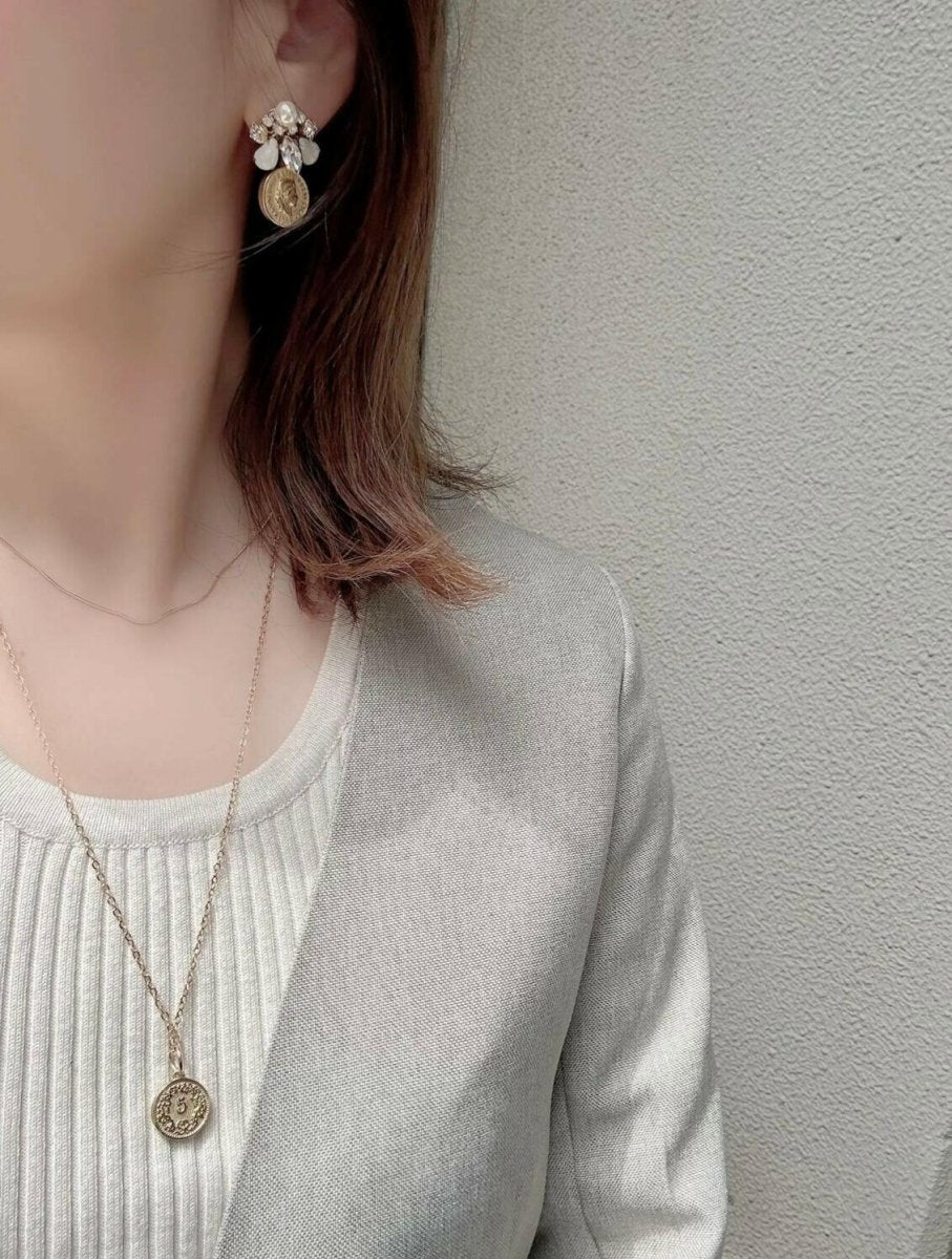 ステンレス コインネックレス - おしゃれ花嫁様ブライダルアクセサリーの通販bijou holic千葉店舗ステンレス コインネックレス