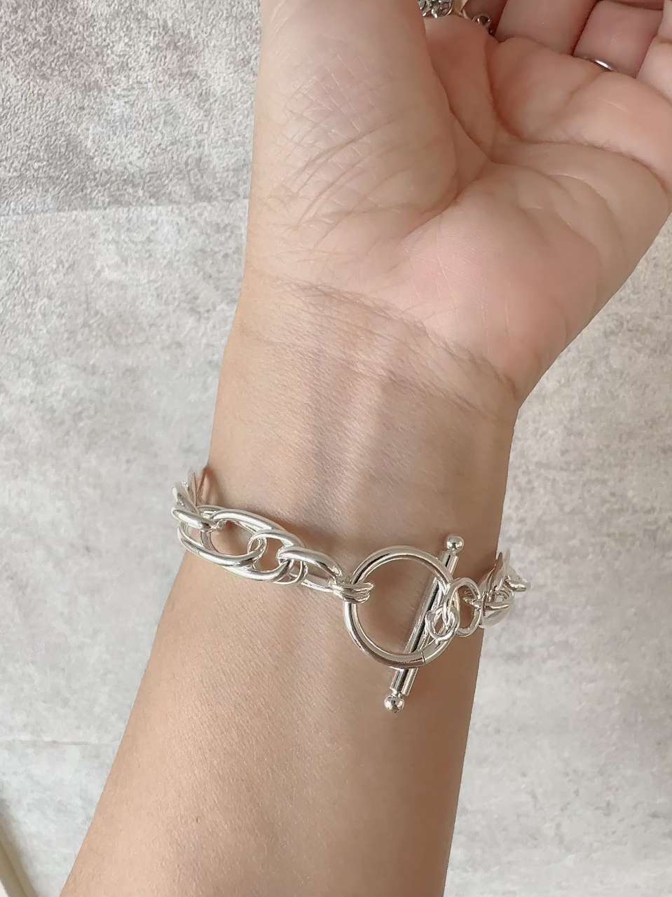 【人気】silver925 ボリュームチェーンブレスレット オシャレ花嫁様金属アレルギー対応ブライダルアクセサリーbijou holic