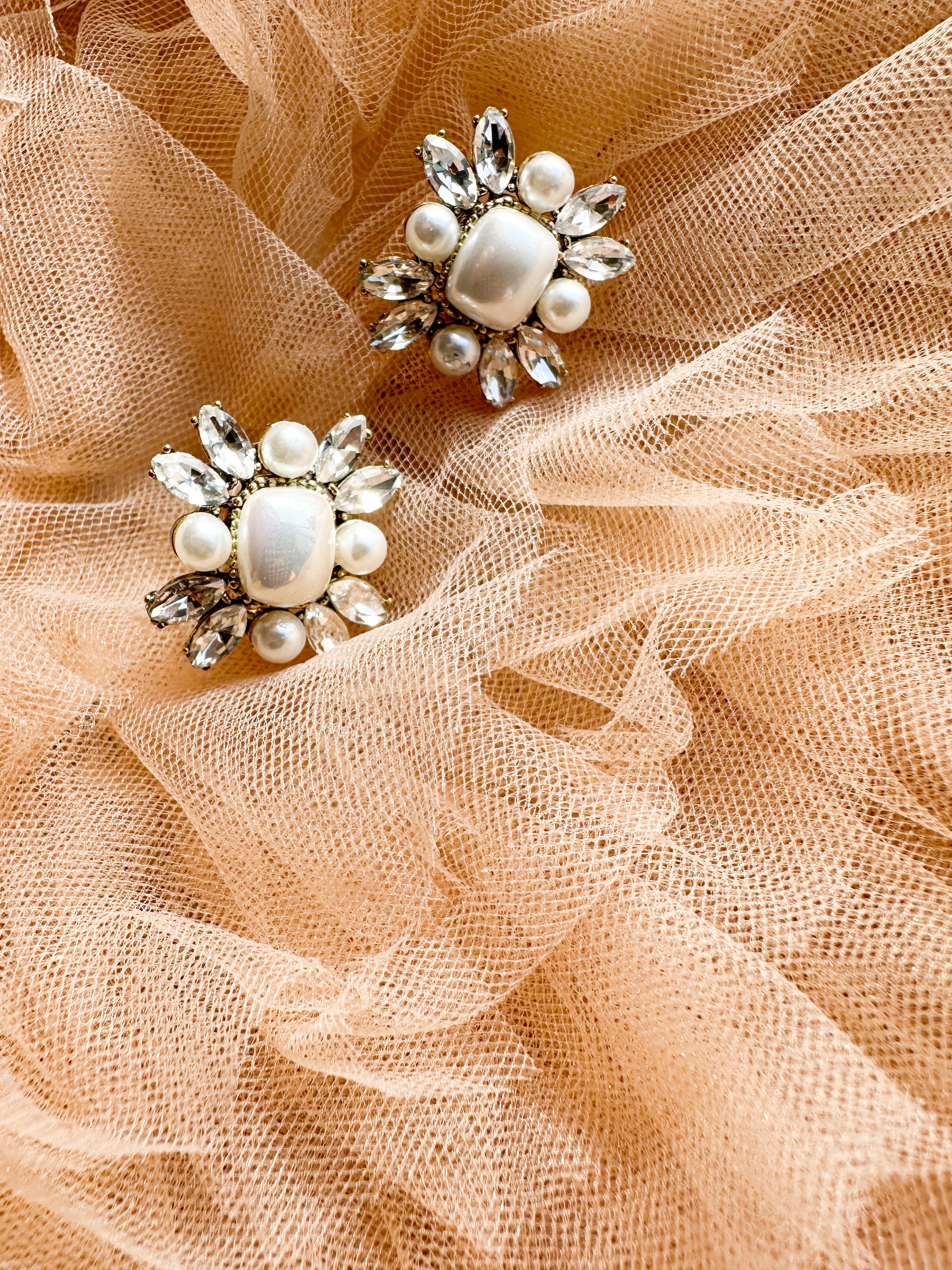 《パール×クリスタル》クラシカルビジューピアス／イヤリング｜ブライダルアクセサリー・前撮り・花嫁イヤリング