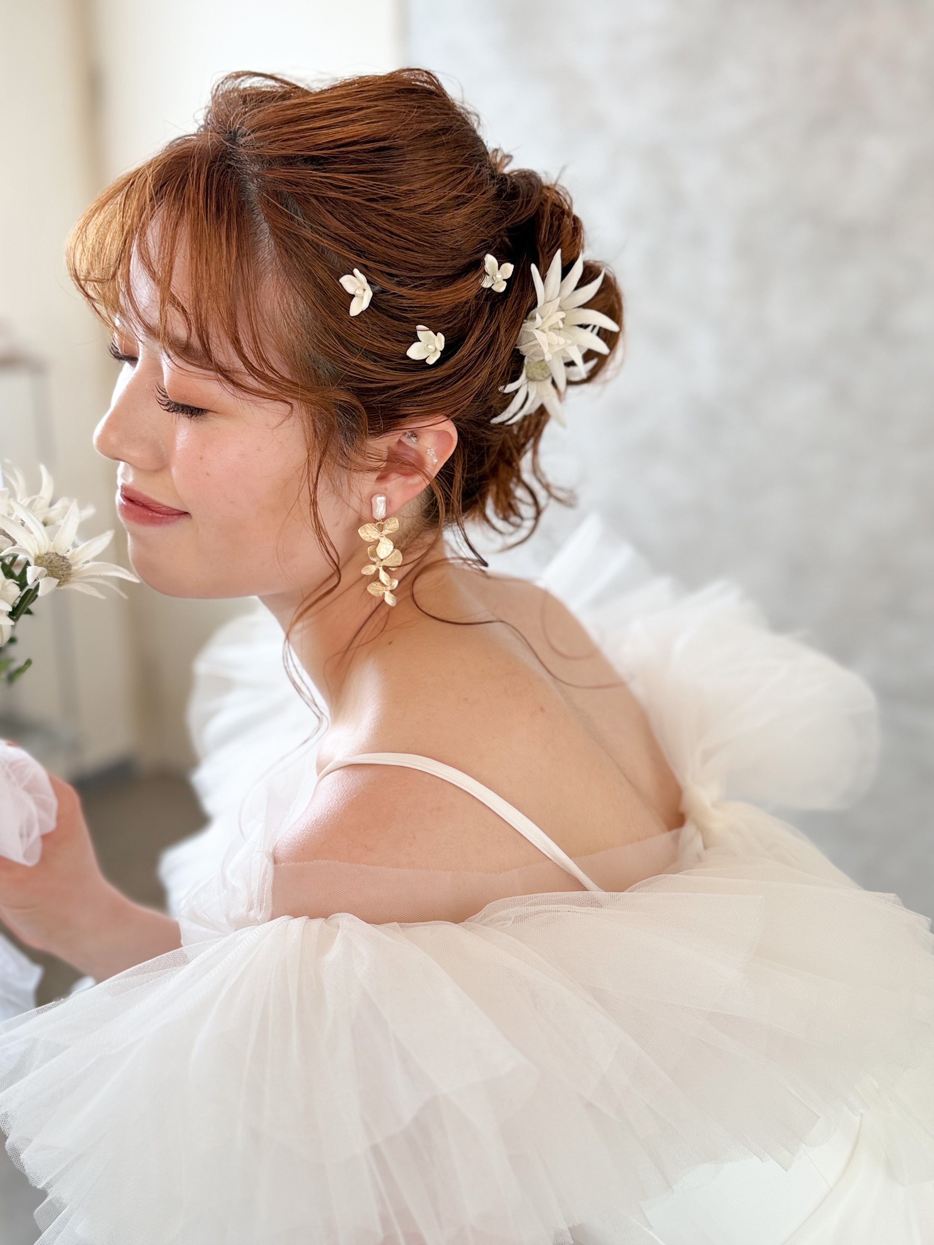 フルールピアス&イヤリング 淡水パール 花 フラワー – おしゃれ花嫁様