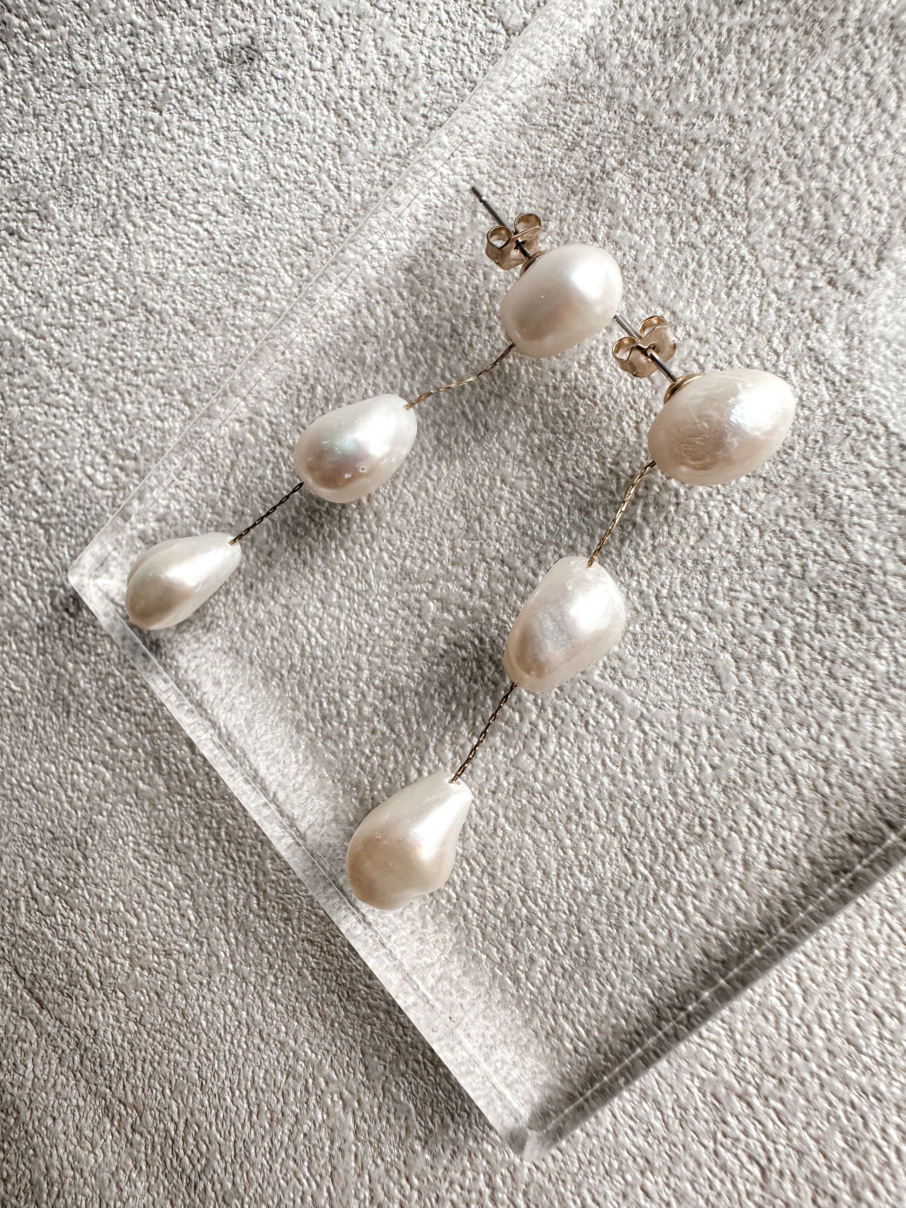 3連淡水パール ピアス＆イヤリング – おしゃれ花嫁様ブライダル