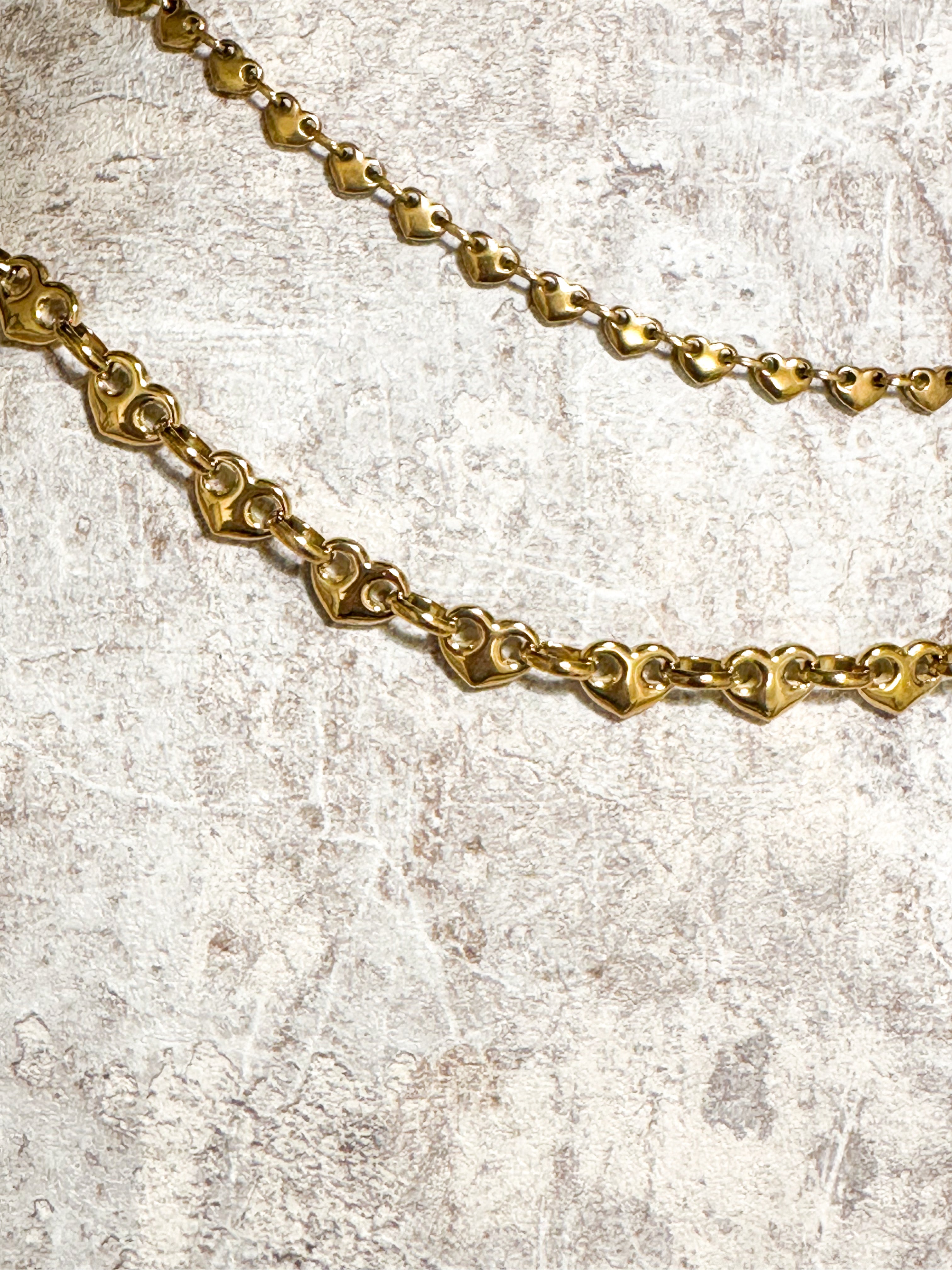 ステンレスハートチェーンネックレス/大人アクセサリー