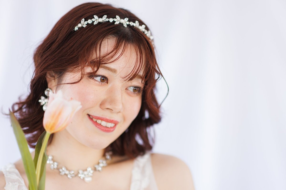ノーブルスワロフスキーヘッドドレス【レンタルヘッドドレス】 - おしゃれ花嫁様ブライダルアクセサリーの通販bijou holic千葉店舗ノーブルスワロフスキーヘッドドレス【レンタルヘッドドレス】