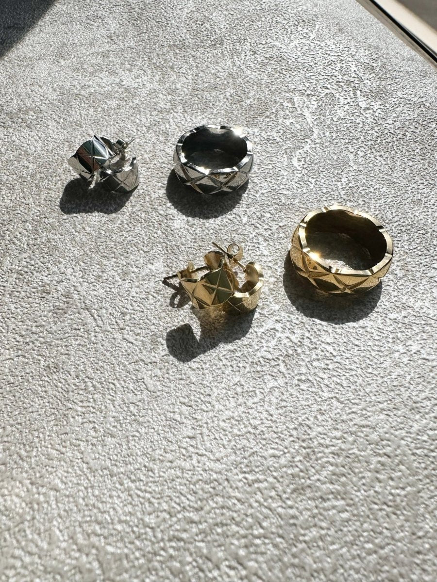 ステンレス　キルティングリング - おしゃれ花嫁様ブライダルアクセサリーの通販bijou holic千葉店舗ステンレス　キルティングリング