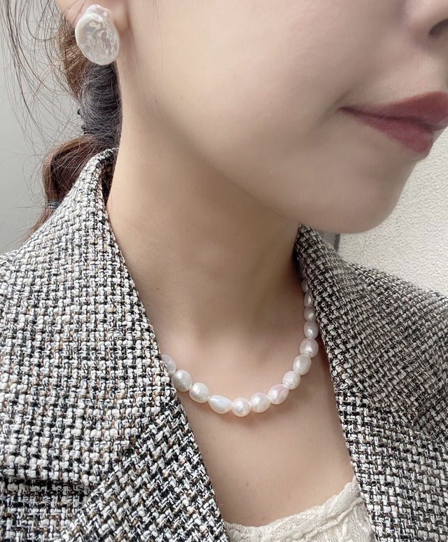 淡水バロックパールネックレス　入園入学式ママコーデにも - おしゃれ花嫁様ブライダルアクセサリーの通販bijou holic千葉店舗淡水バロックパールネックレス　入園入学式ママコーデにも