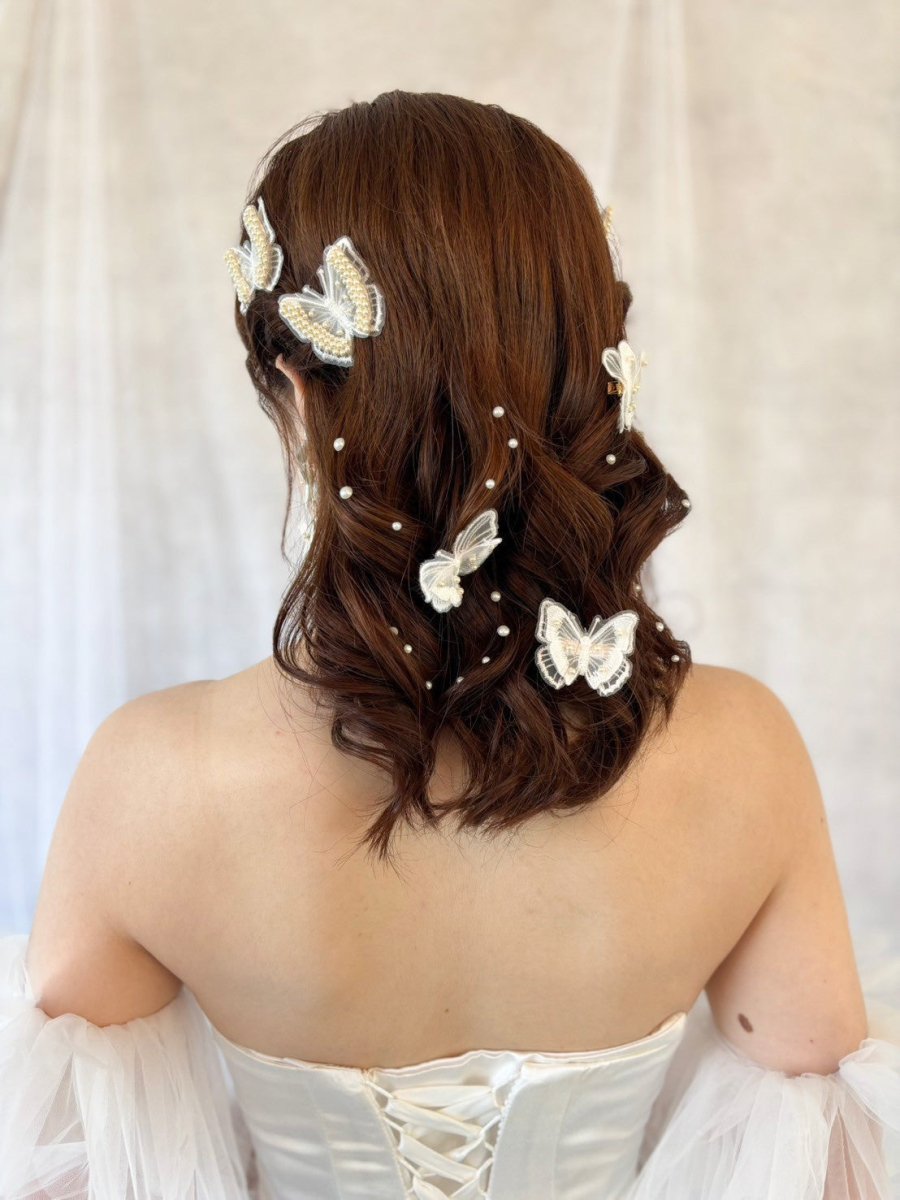 バタフライヘアクリップ　蝶ヘアピン　ブライダル　成人式　卒業式 - おしゃれ花嫁様ブライダルアクセサリーの通販bijou holic千葉店舗バタフライヘアクリップ　蝶ヘアピン　ブライダル　成人式　卒業式