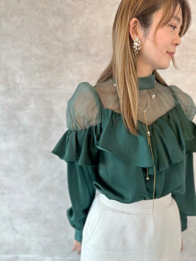 ロング淡水パールネックレス　ヘッドアクセサリーにも - おしゃれ花嫁様ブライダルアクセサリーの通販bijou holic千葉店舗ロング淡水パールネックレス　ヘッドアクセサリーにも