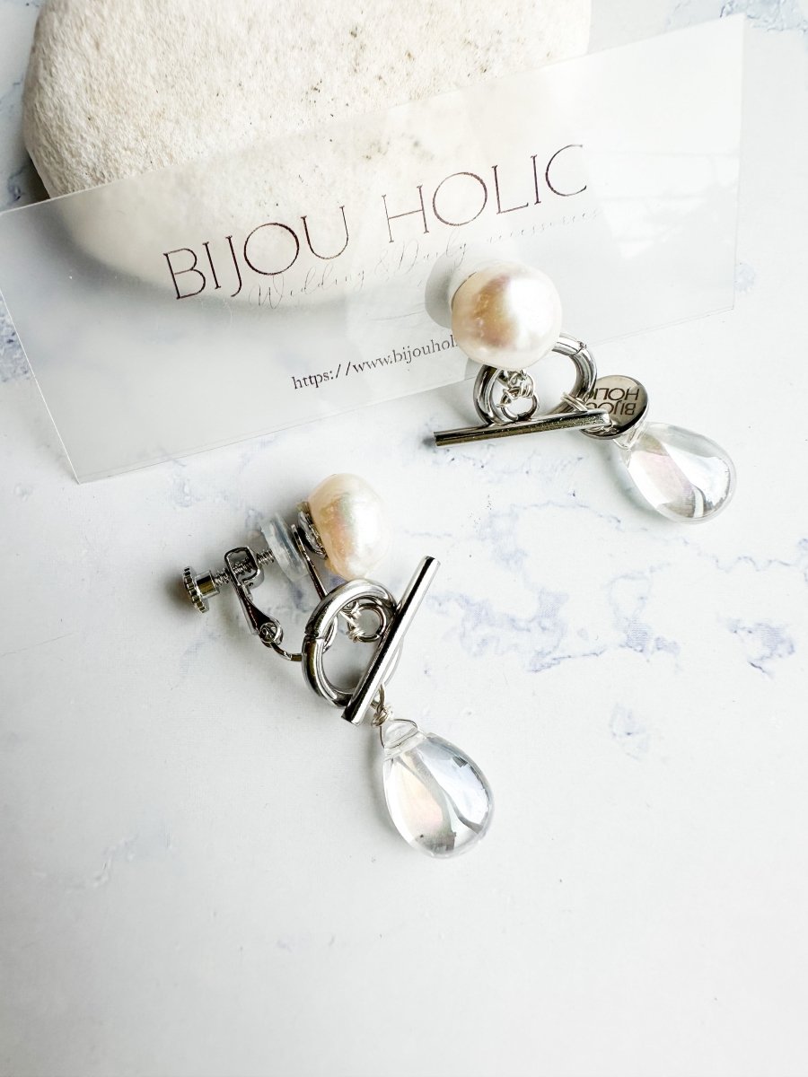 アクアクリスタルピアス＆イヤリング - おしゃれ花嫁様ブライダルアクセサリーの通販bijou holic千葉店舗アクアクリスタルピアス＆イヤリング