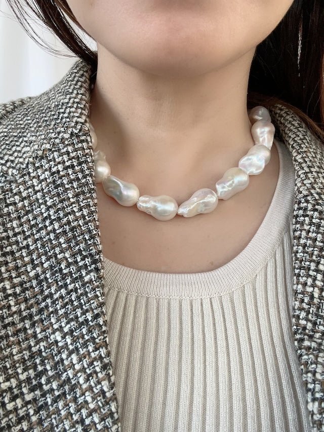 オイスターパールネックレス ブライダルパールアクセサリー 結婚