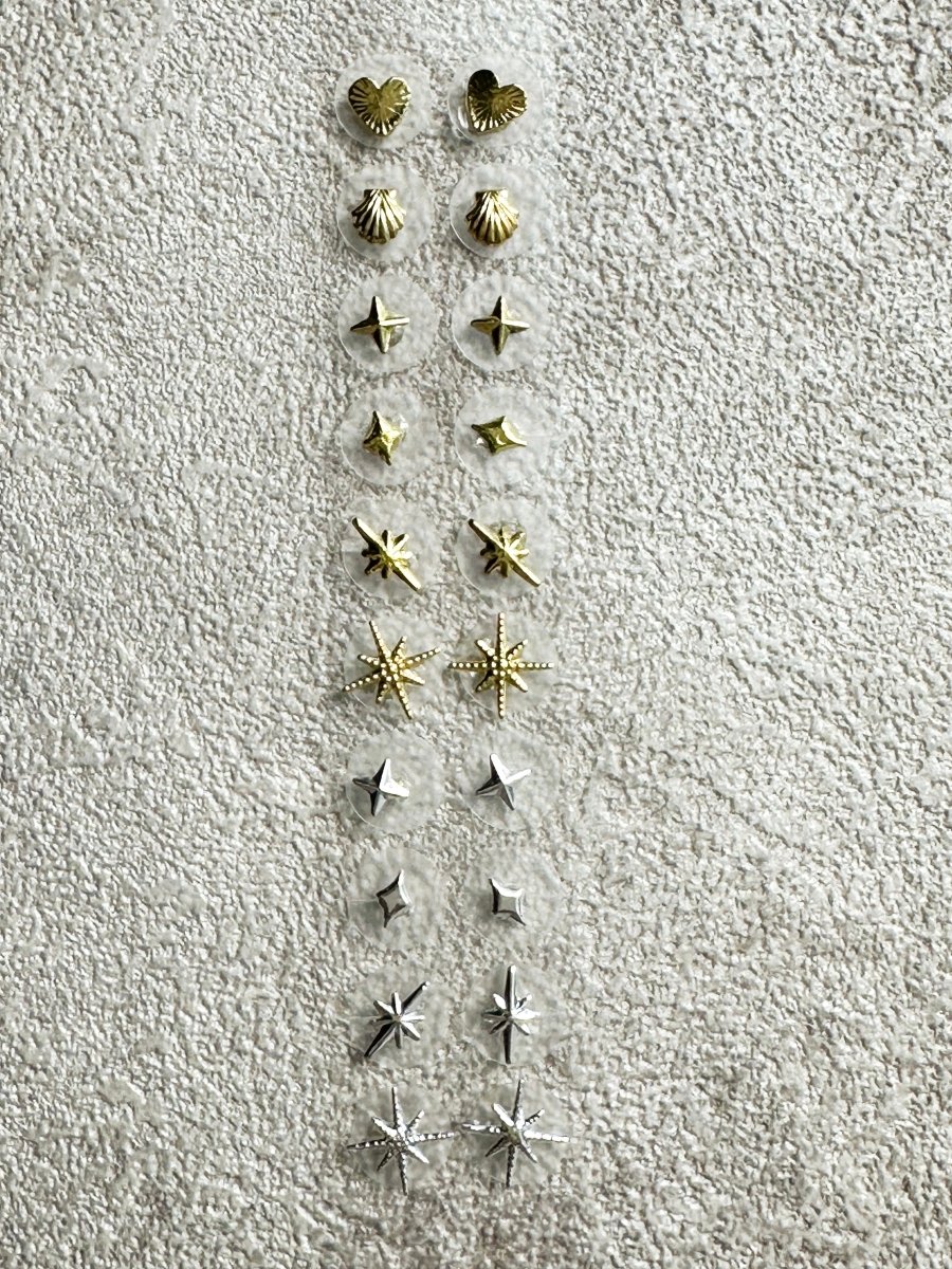 耳つぼジュエリーシール　金属アレルギー対応　キラキラ　星　ハート　シェル - おしゃれ花嫁様ブライダルアクセサリーの通販bijou holic千葉店舗耳つぼジュエリーシール　金属アレルギー対応　キラキラ　星　ハート　シェル