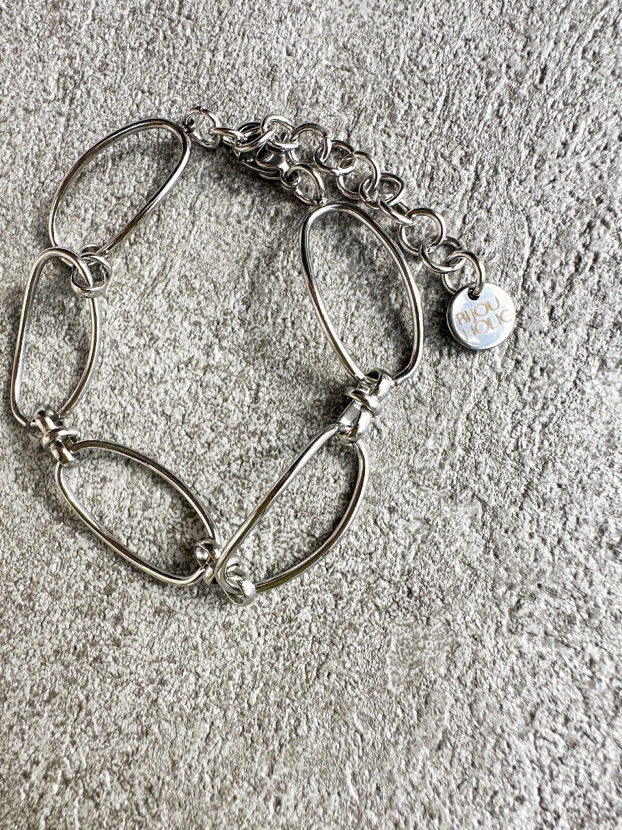 オーバルチェーンブレスレット　ステンレス　大人アクセサリー - おしゃれ花嫁様ブライダルアクセサリーの通販bijou holic千葉店舗オーバルチェーンブレスレット　ステンレス　大人アクセサリー