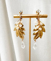 リーフドロップピアス＆イヤリング　オシャレ花嫁様 - おしゃれ花嫁様ブライダルアクセサリーの通販bijou holic千葉店舗リーフドロップピアス＆イヤリング　オシャレ花嫁様