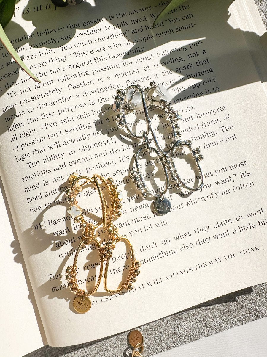 オーバルチェーンピアス＆イヤリング　ステンレス　大人アクセサリー - おしゃれ花嫁様ブライダルアクセサリーの通販bijou holic千葉店舗オーバルチェーンピアス＆イヤリング　ステンレス　大人アクセサリー