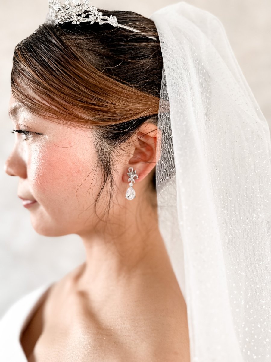 グリッタービジューウェディングベール 結婚式 ショート