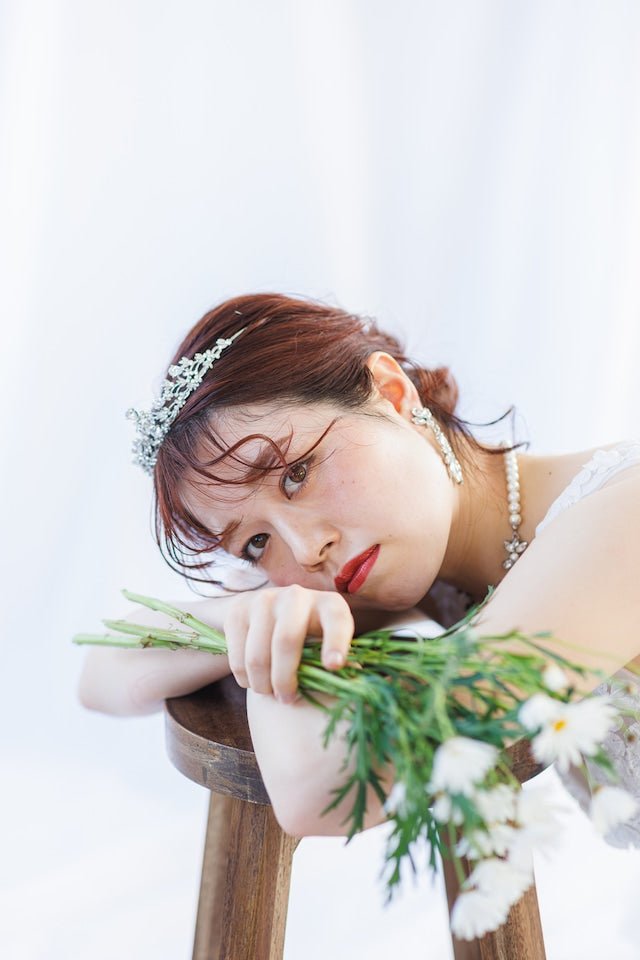シルバービジューピアス＆イヤリング - おしゃれ花嫁様ブライダルアクセサリーの通販bijou holic千葉店舗シルバービジューピアス＆イヤリング