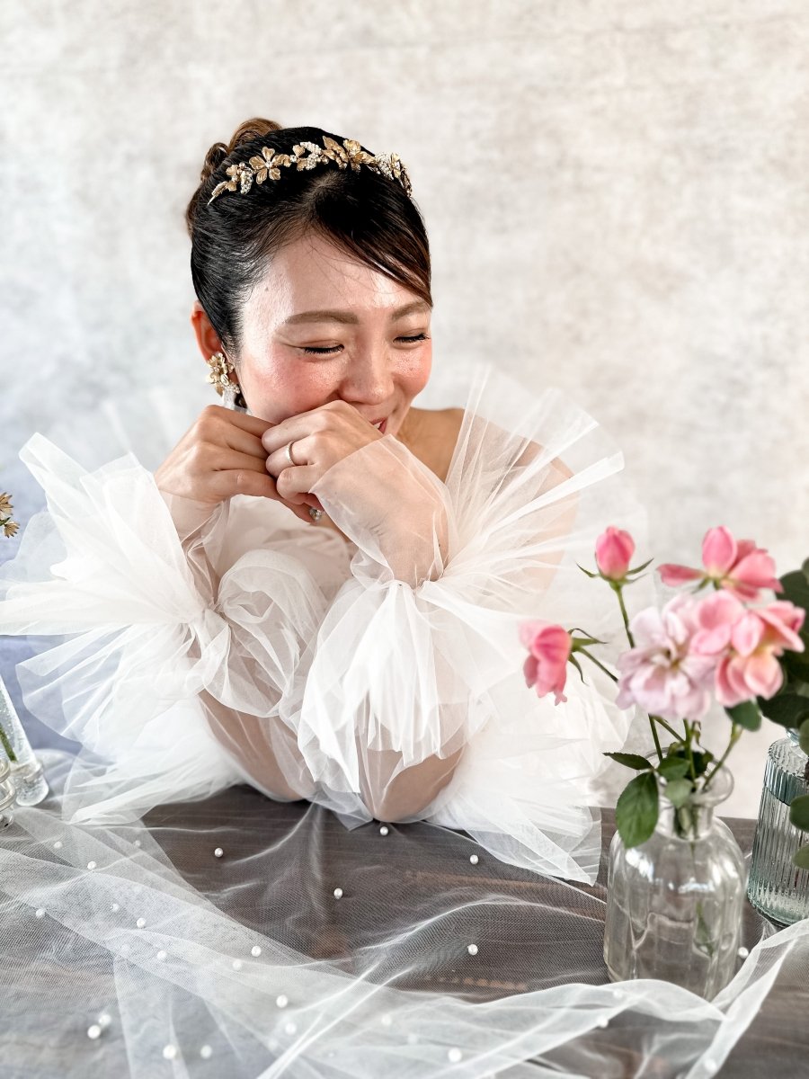 アンティークパールリーフヘッドアクセサリー ウェディングヘッド