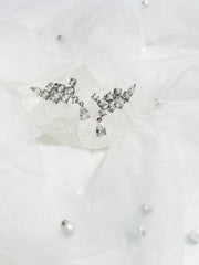 ドロップビジュー羽ピアス＆イヤリング - おしゃれ花嫁様ブライダルアクセサリーの通販bijou holic千葉店舗ドロップビジュー羽ピアス＆イヤリング