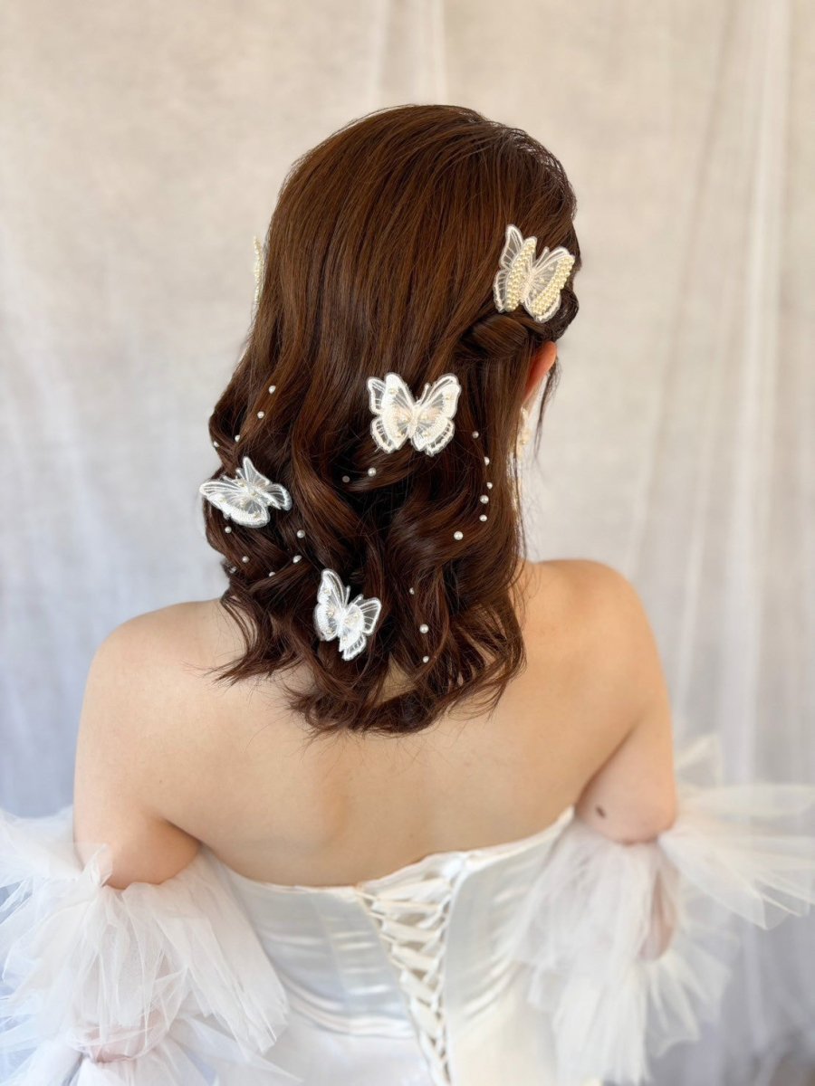 バタフライヘアクリップ　蝶ヘアピン　ブライダル　成人式　卒業式 - おしゃれ花嫁様ブライダルアクセサリーの通販bijou holic千葉店舗バタフライヘアクリップ　蝶ヘアピン　ブライダル　成人式　卒業式