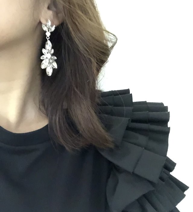 シルバービジューピアス＆イヤリング - おしゃれ花嫁様ブライダルアクセサリーの通販bijou holic千葉店舗シルバービジューピアス＆イヤリング