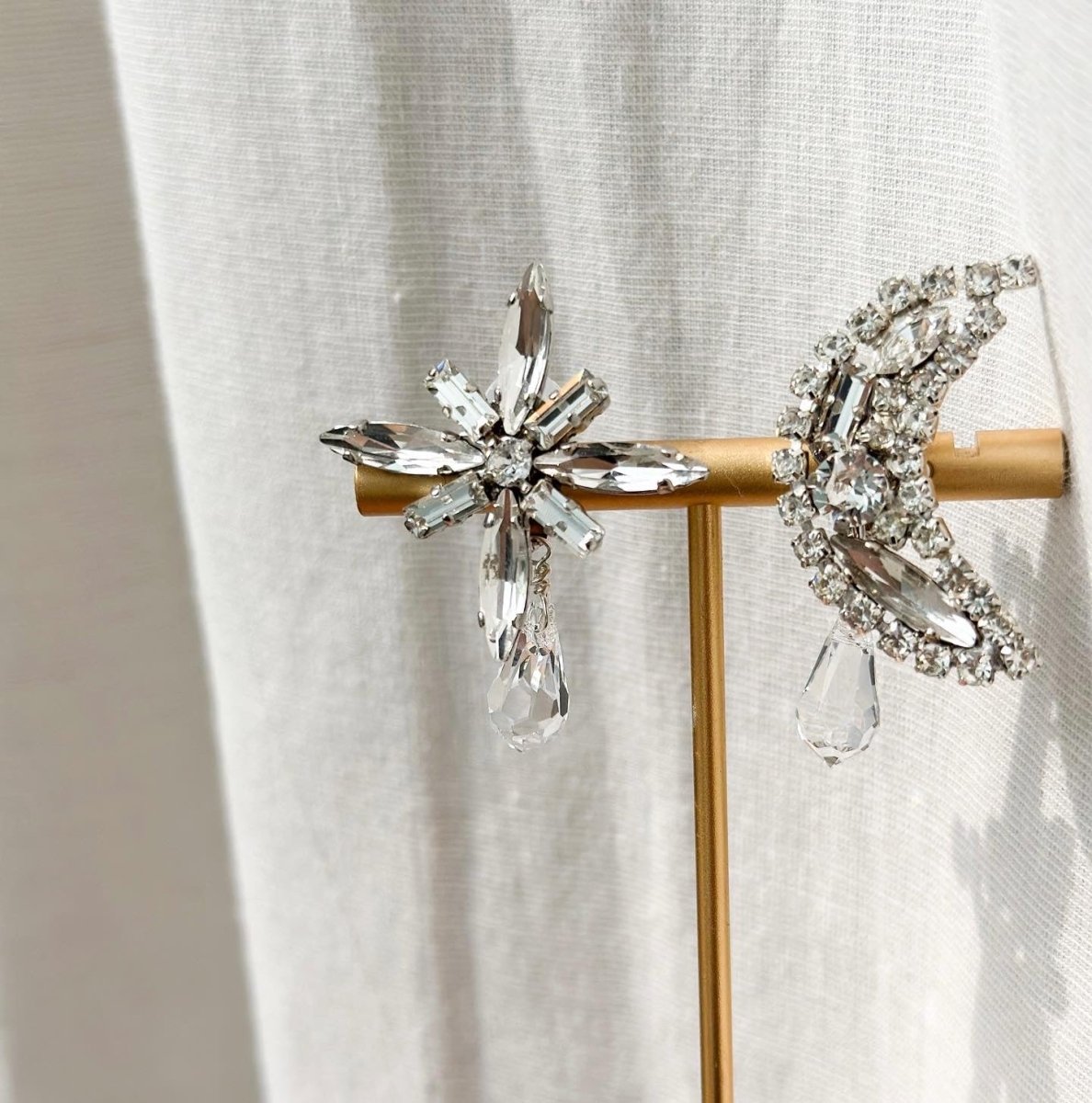月と星のピアス＆イヤリング　ムーンスターブライダルアクセサリー - おしゃれ花嫁様ブライダルアクセサリーの通販bijou holic千葉店舗月と星のピアス＆イヤリング　ムーンスターブライダルアクセサリー
