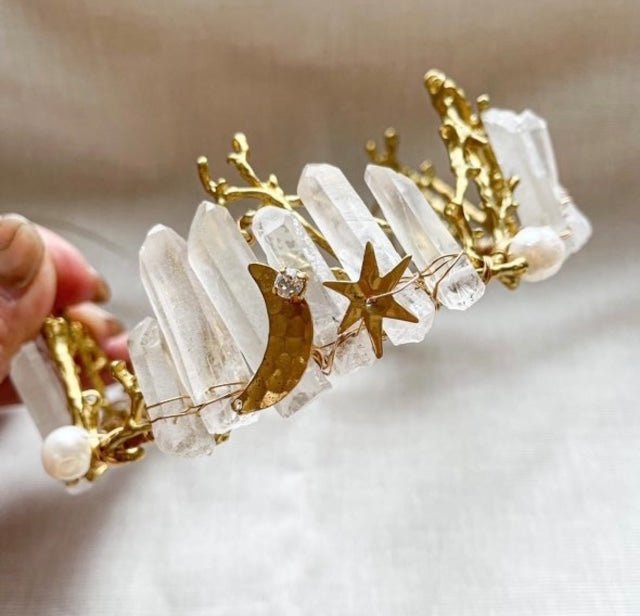 ムーンスタークラウン　王冠　ブライダルヘッドドレス - おしゃれ花嫁様ブライダルアクセサリーの通販bijou holic千葉店舗ムーンスタークラウン　王冠　ブライダルヘッドドレス