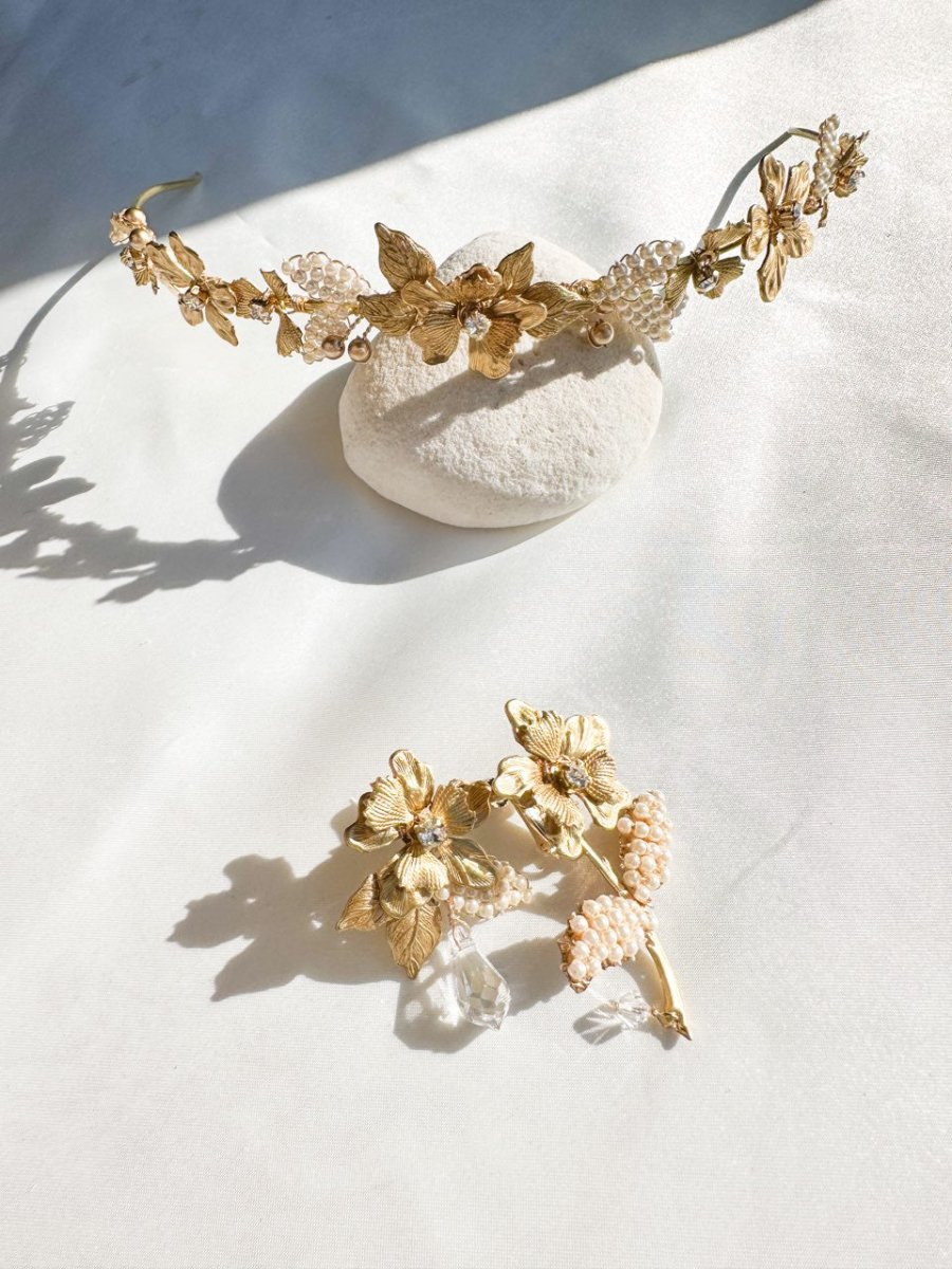 DECOLOVEブライダルアクセサリー花輪パール ヘッドドレス シルク DECOLOVEブライダルアクセサリー花輪パール ヘッドドレス シルク