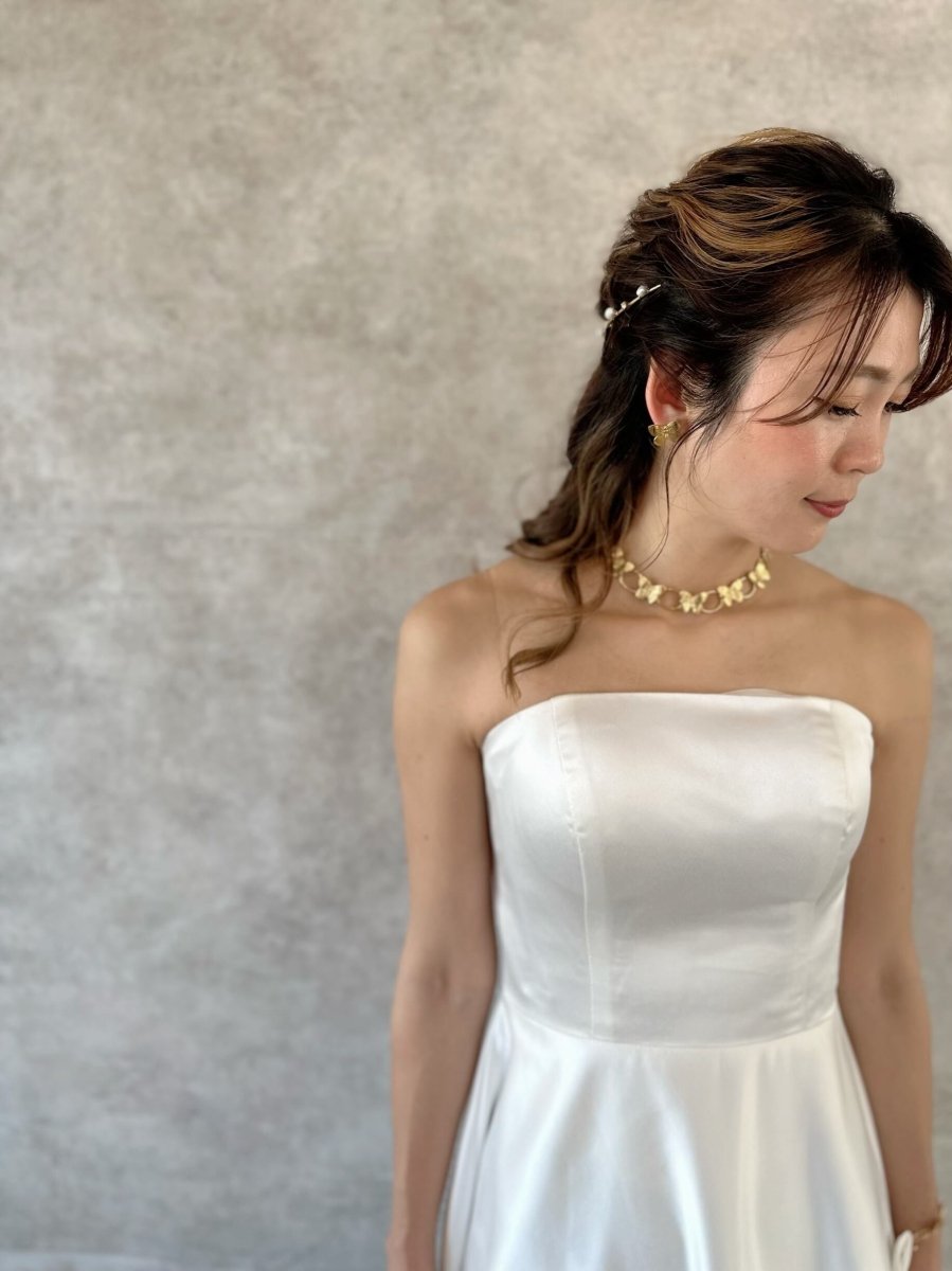 リボンウェディングドレス　結婚式　前撮り　二次会（購入） - おしゃれ花嫁様ブライダルアクセサリーの通販bijou holic千葉店舗リボンウェディングドレス　結婚式　前撮り　二次会（購入）