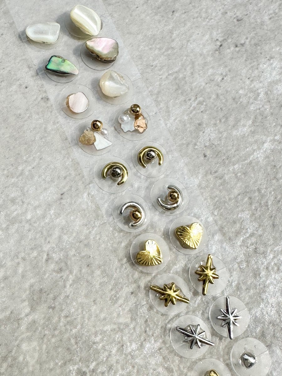 耳つぼジュエリーシール　金属アレルギー対応　ハート　シェル - おしゃれ花嫁様ブライダルアクセサリーの通販bijou holic千葉店舗耳つぼジュエリーシール　金属アレルギー対応　ハート　シェル