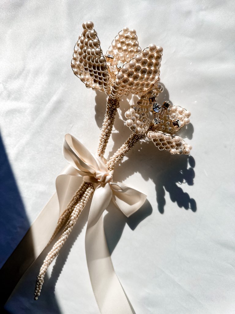 パールフラワーウェディングブーケ　花束　プレゼント　ギフト - おしゃれ花嫁様ブライダルアクセサリーの通販bijou holic千葉店舗パールフラワーウェディングブーケ　花束　プレゼント　ギフト
