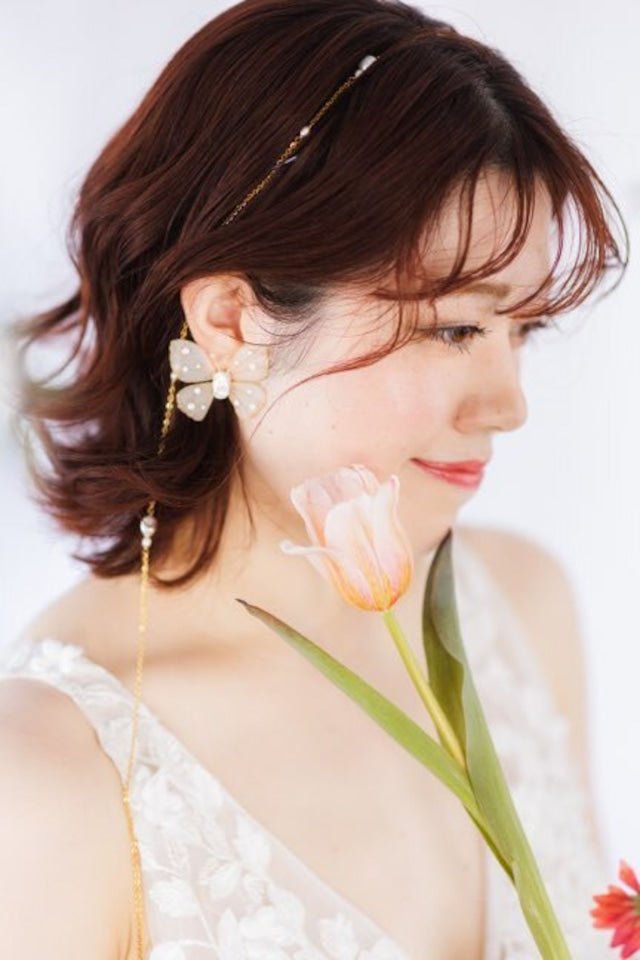 ロング淡水パールネックレス　ヘッドアクセサリーにも - おしゃれ花嫁様ブライダルアクセサリーの通販bijou holic千葉店舗ロング淡水パールネックレス　ヘッドアクセサリーにも