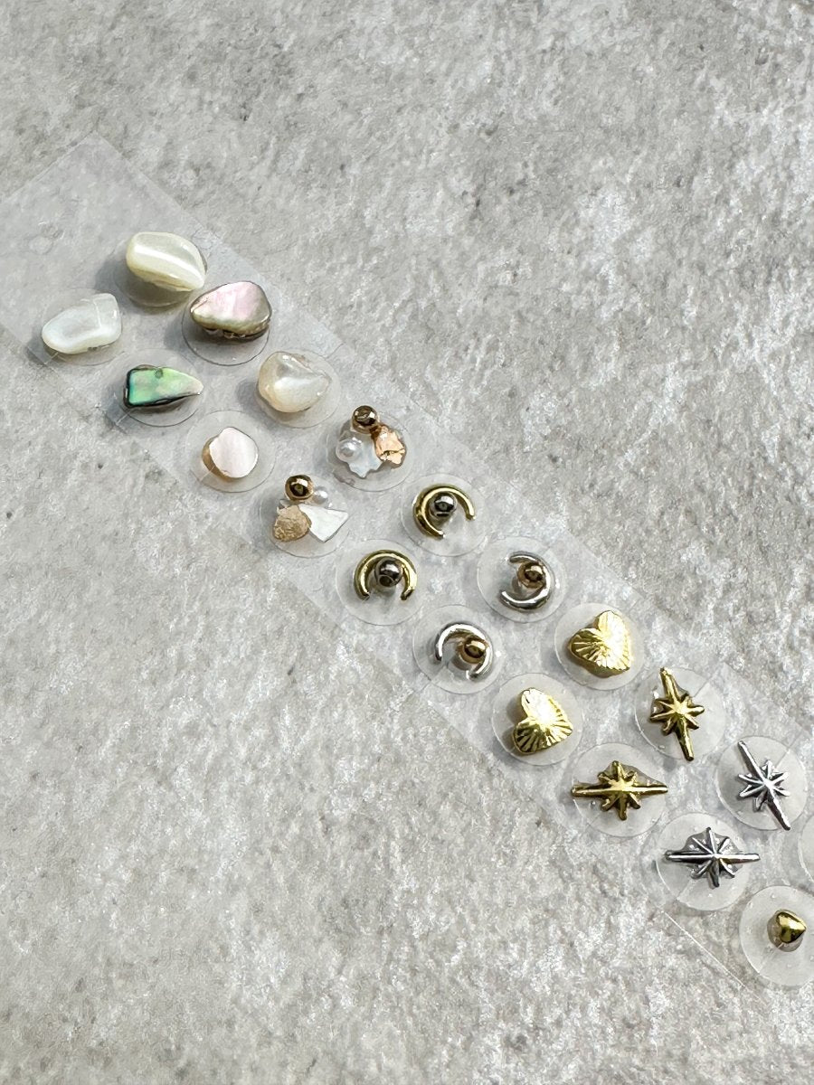 耳つぼジュエリーシール　金属アレルギー対応　ハート　シェル - おしゃれ花嫁様ブライダルアクセサリーの通販bijou holic千葉店舗耳つぼジュエリーシール　金属アレルギー対応　ハート　シェル
