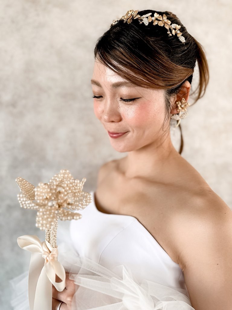 パールフラワーウェディングブーケ　花束　プレゼント　ギフト - おしゃれ花嫁様ブライダルアクセサリーの通販bijou holic千葉店舗パールフラワーウェディングブーケ　花束　プレゼント　ギフト